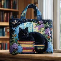 Handcrafted Bag | The Black Cat and the Books 1