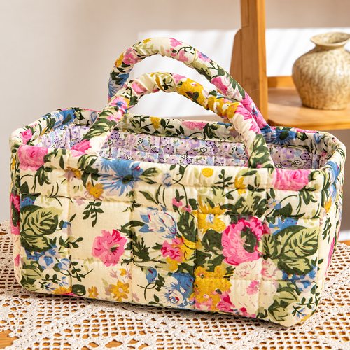 PETALORA | ENGLISH GARDEN QUILTED STORAGE BASKET