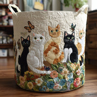 Garden Cats | Quilted Storage Basket 1