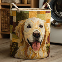 SUNNY | HAPPY GOLDEN RETRIEVER LAUNDRY BASKET 1