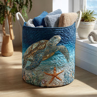 Turtle Ocean | Quilted Storage Basket 2