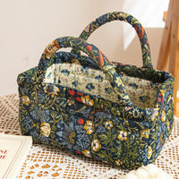 WILLOWROVE | VINTAGE BOTANICAL QUILTED STORAGE BASKET 1