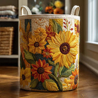Sunflower Dream | Quilted Storage Basket 1