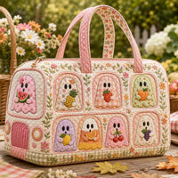 Cute Ghost Floral Quilted Duffle Bag EM16 1