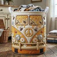 Hippie Van Quilted Laundry Basket 1
