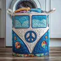 Hippie Van Quilted Laundry Basket 1