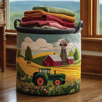 Tractor Dream Quilted Laundry Basket 1