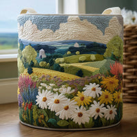 Daisy Meadow Quilted Laundry Basket 1