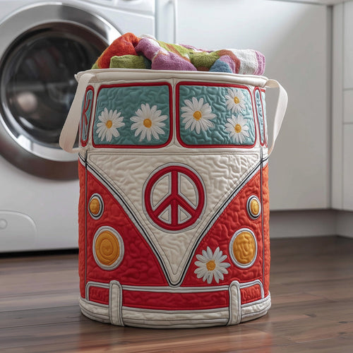 Hippie Van Quilted Laundry Basket
