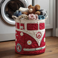 Hippie Van Quilted Laundry Basket 1
