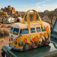 Retro Van Personalized Quilted Duffle Bag QV44 1