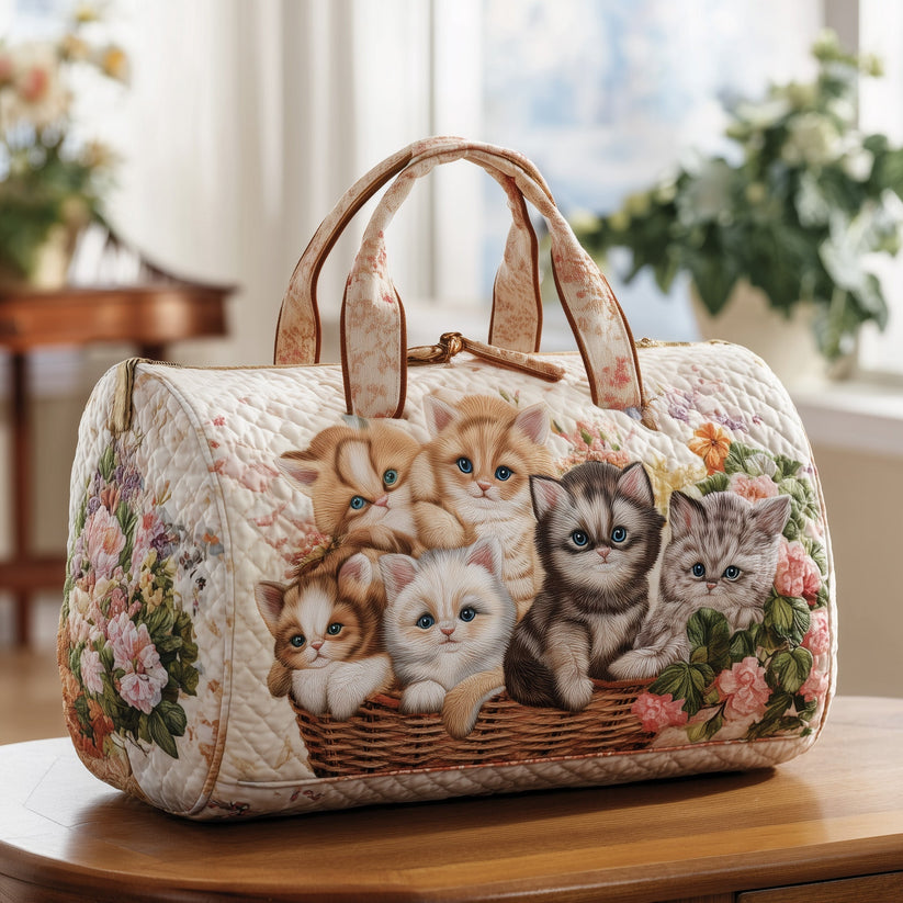 Purrfect Basket Quilted Duffle Bag QV54