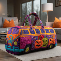 Peace Bus Autumn Pumpkin Quilted Duffle Bag QV64 1