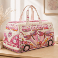 Retro Peace Bus Quilted Duffel Bag TP23 1