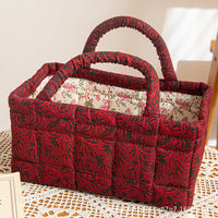 CRIMSONVALE | RUBY BOTANICAL QUILTED STORAGE BASKET 1