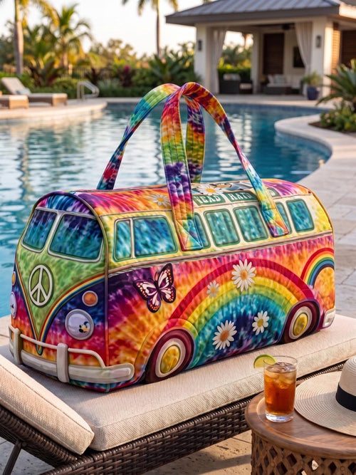 Rainbow Hippie Quilted Handbag