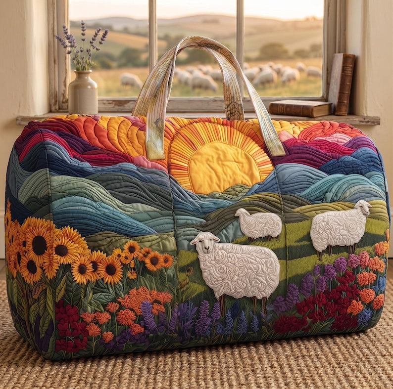 Countryside Sheep Quilted Duffle Bag