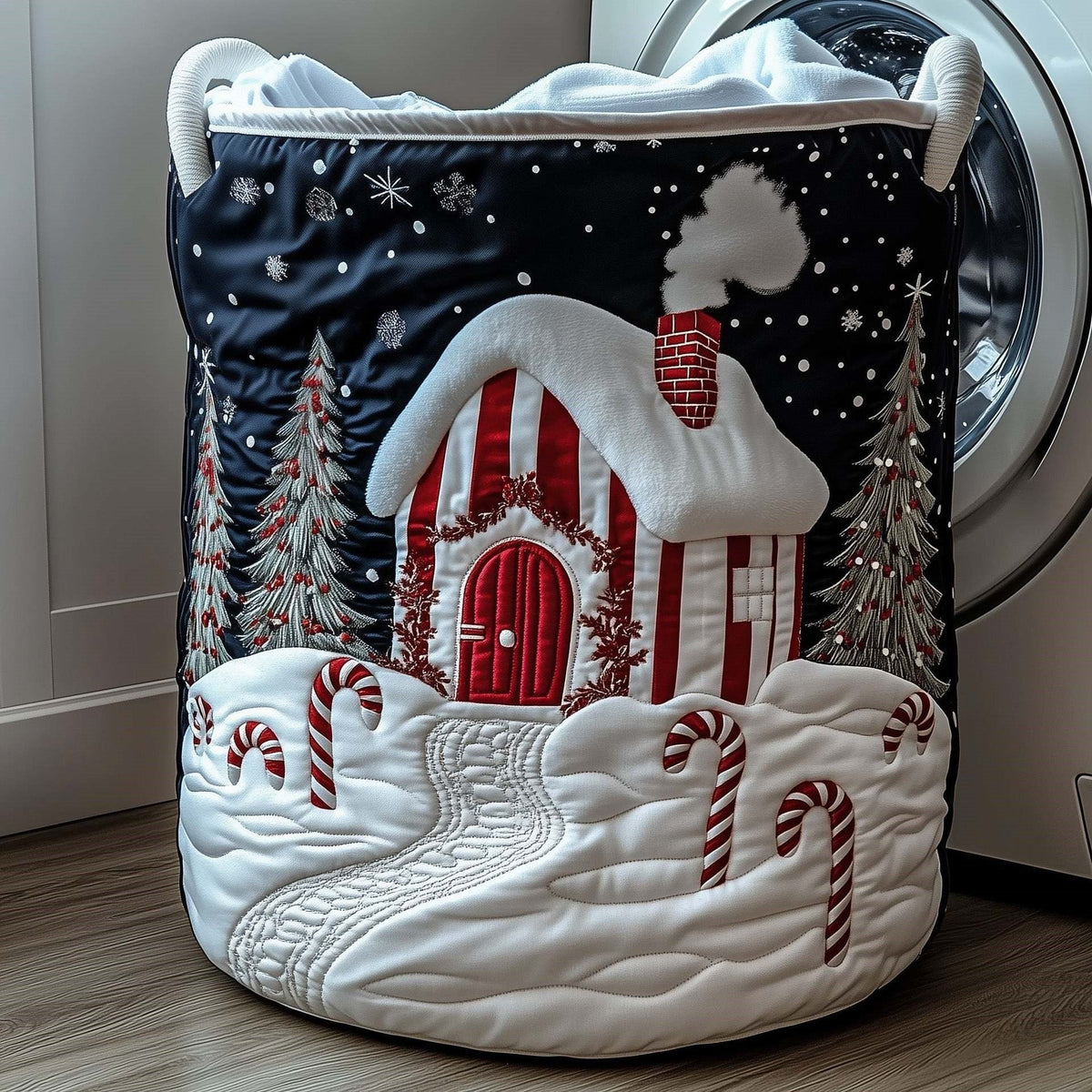 Peppermint Lane Quilted Storage Basket