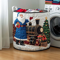 Santa Christmas Express Quilted Storage Basket 1