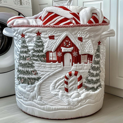 Snowfall Cottage Quilted Storage Basket