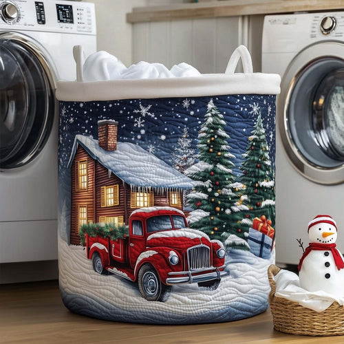 Snowy Lodge Pickup Quilted Storage Basket